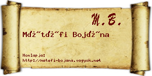 Mátéfi Bojána névjegykártya